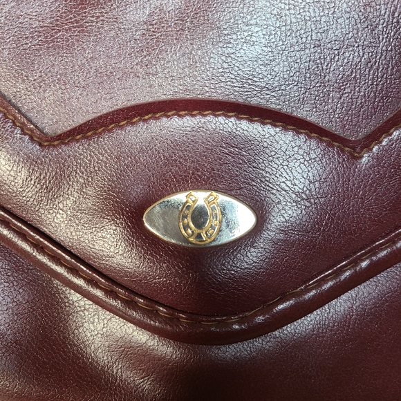 Vintage Horseshoe Leather Envelope Shoulder Clutch - Picture 3 of 13